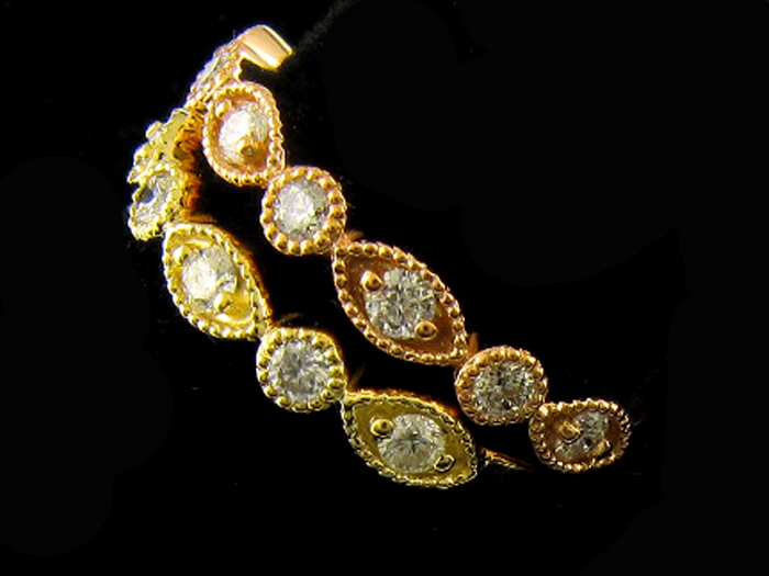 14KT R/Y GOLD  2 PIECE SET, RD 0.58CTW