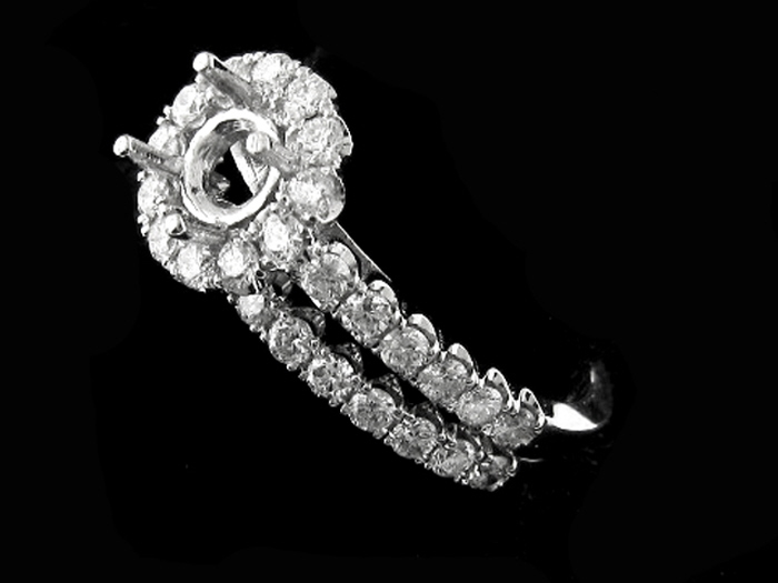 14KT W/GOLD 2-PIECE SET, RD 0.96CTW