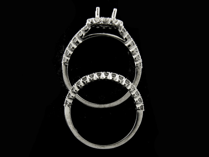 14KT W/GOLD 2-PIECE SET, RD 0.96CTW