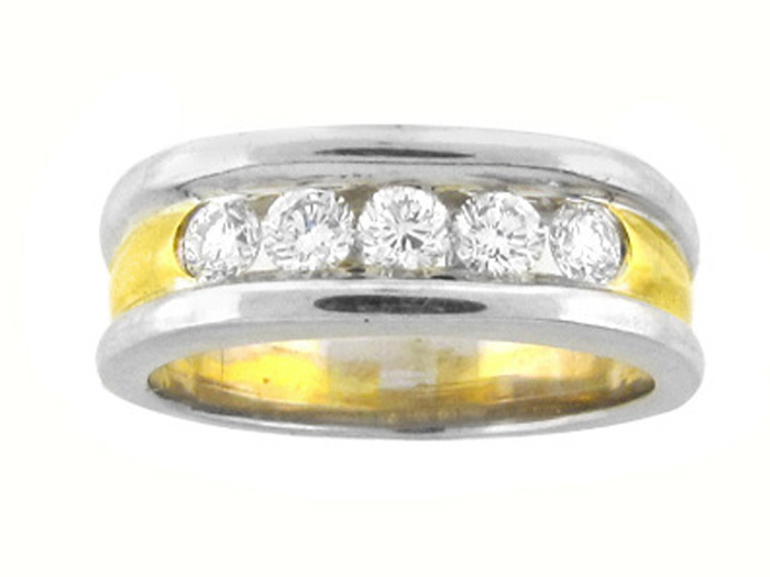 14KT TWO-TONE GOLD, RD 0.92CTW