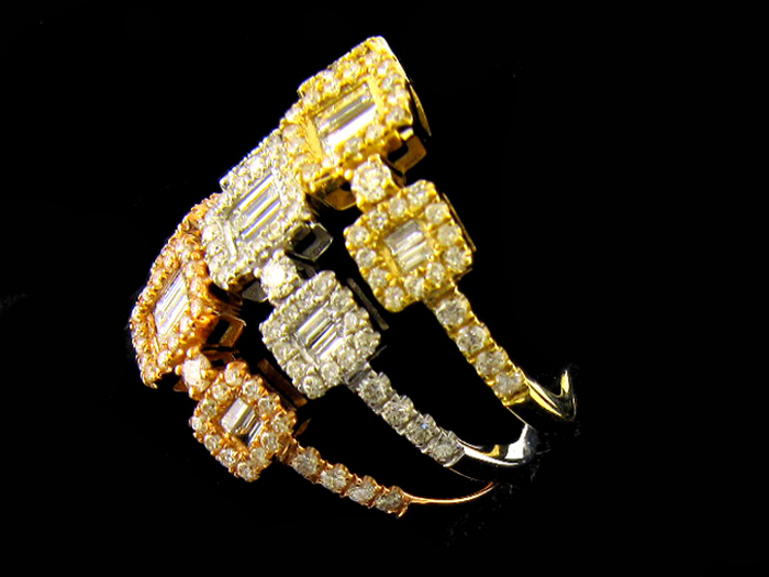 14KT R/W/Y GOLD, RD 1.02CTW, BAG 0.70CTW