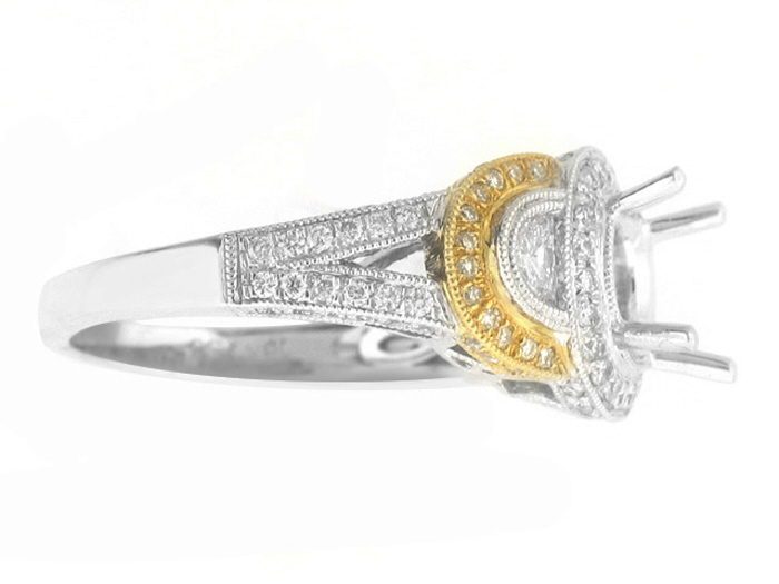 18KT TWO-TONE GOLD, RD 0.58CTW, HM 0.23CTW