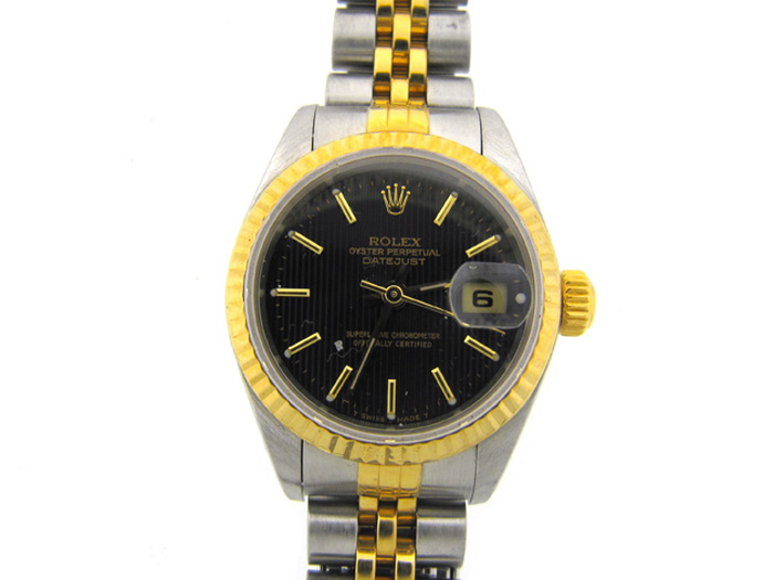 LADY'S TWO-TONE DATEJUST ROLEX with DIAMOND BEZEL