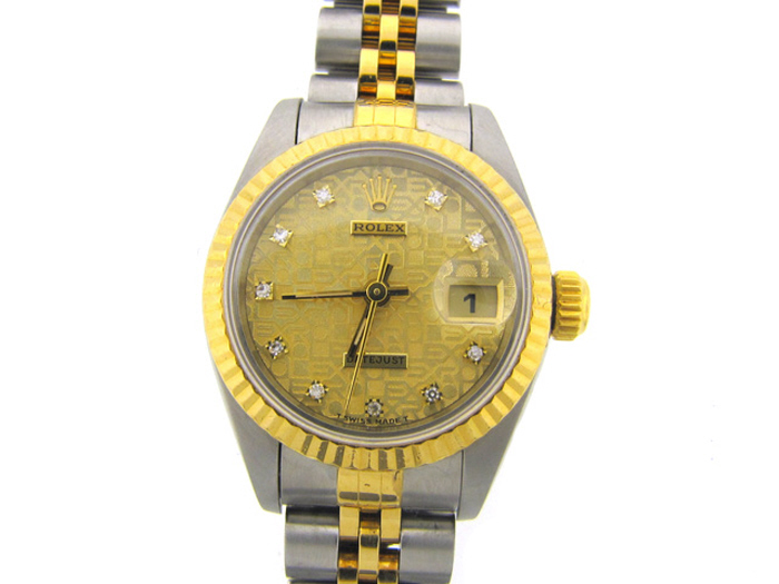 LADY'S DATEJUST 2-TONE ROLEX, WITH DIAMOND DIAL