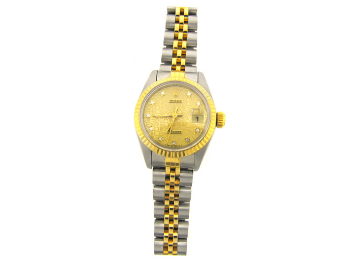 LADY'S DATEJUST 2-TONE ROLEX, WITH DIAMOND DIAL